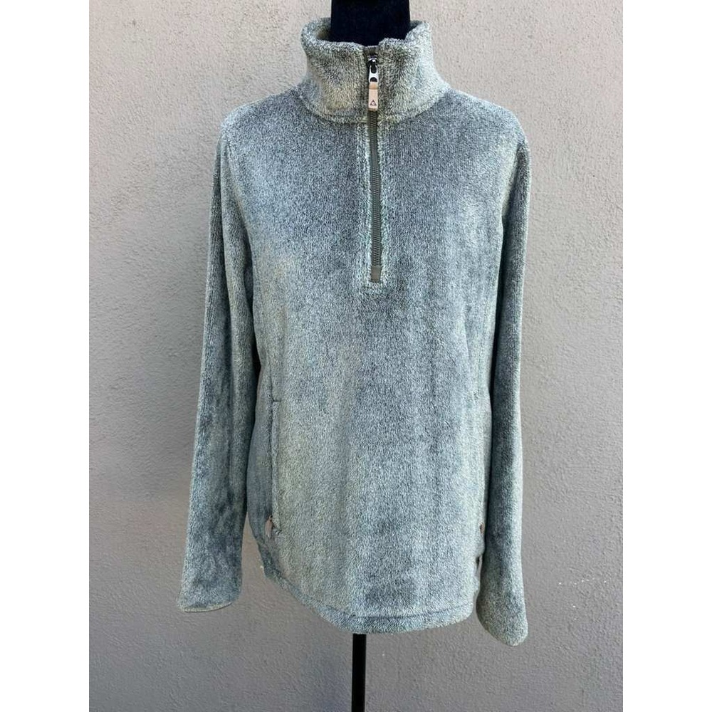 Gerry Mens Sage Green High Pile Fleece Quarter Zip Pullover Sweater DG9695 SizeM